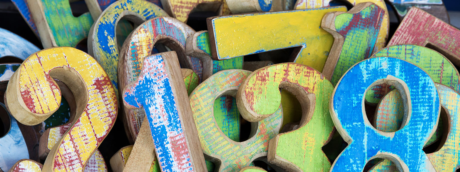 A pile of letter toy blocks