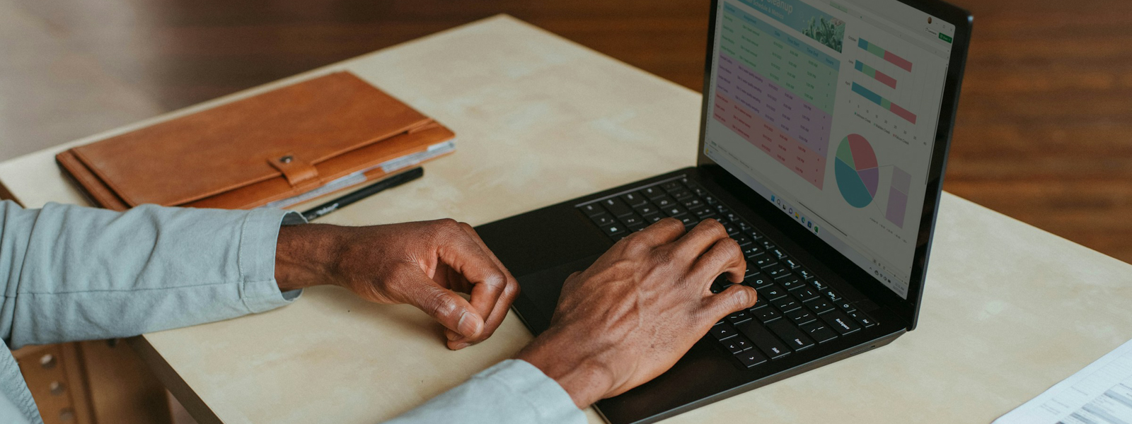 A person using a laptop