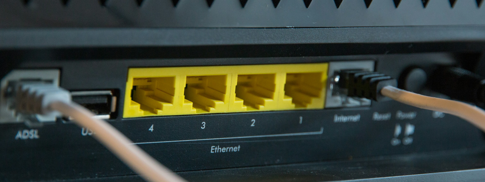 Ethernet cables in a port