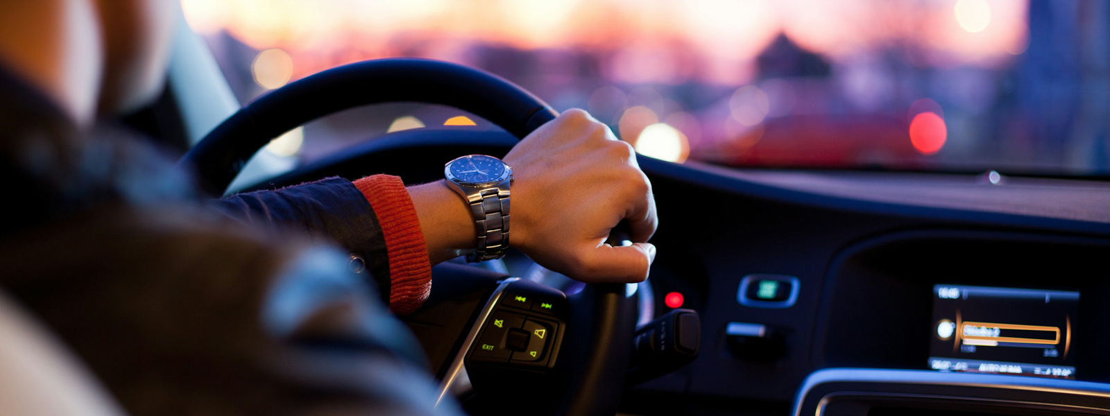 Man driving in car