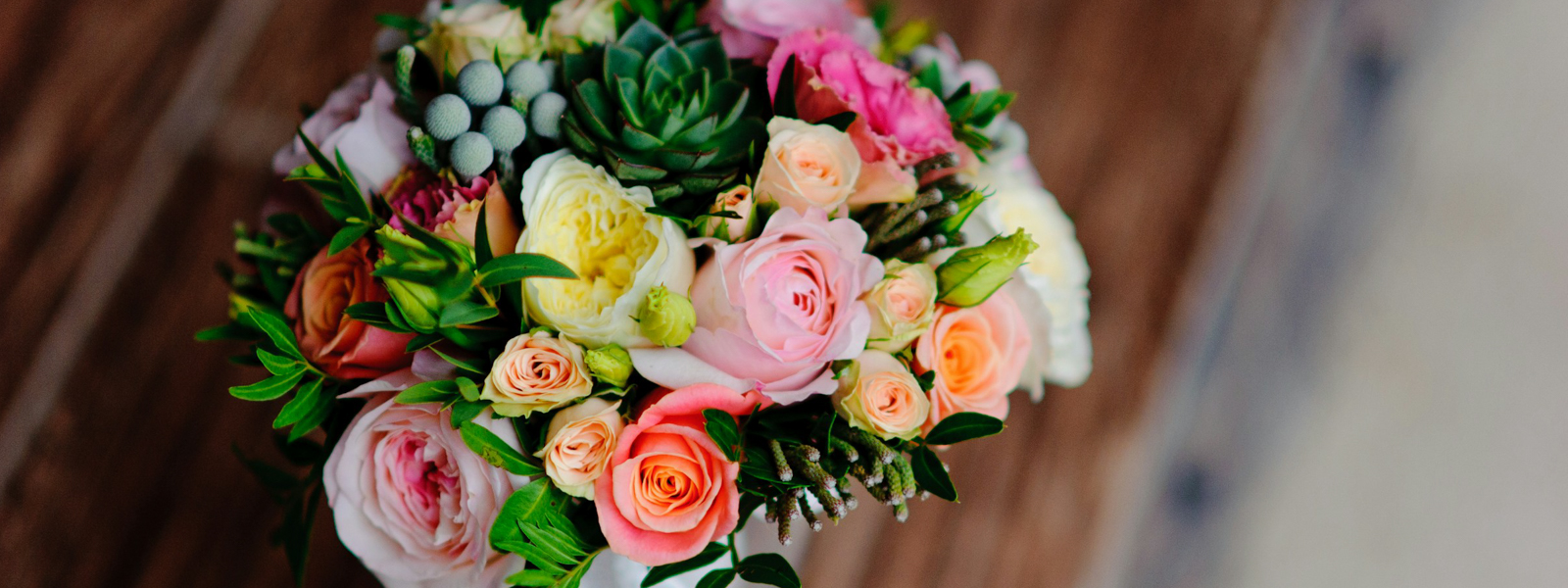 Floral bouquet with colorful roses and greenery